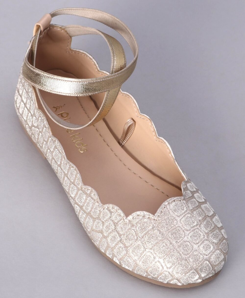 Pink Kids Shimmer Slip on Bellies - Silver - Image 5