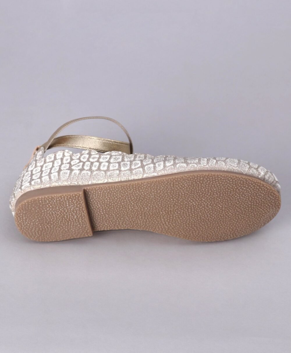 Pink Kids Shimmer Slip on Bellies - Silver - Image 3