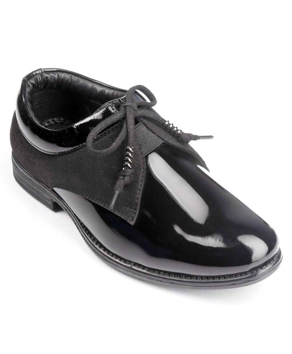 Pine Kids Lace Up Party Wear Shoes- Black - Image 4