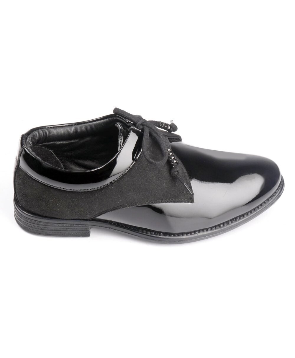 Pine Kids Lace Up Party Wear Shoes- Black - Image 3