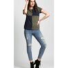 Casual Regular Sleeve Color Block Women Dark Blue, Dark Green Top - Image 5