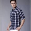 Men Slim Fit Checkered Spread Collar Casual Shirt - Image 2