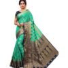 Printed Banarasi Jacquard, Art Silk Saree (Green)