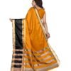 Striped Dharmavaram Cotton Silk Saree  (Orange) - Image 2