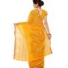Woven, Striped, Self Design Kota Doria Cotton Silk Saree  (Yellow) - Image 2
