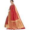 Woven Banarasi Silk Blend, Jacquard Saree  (Red) - Image 4