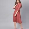 Women Fit and Flare Pink Dress - Image 2