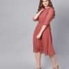 Women Fit and Flare Pink Dress - Image 3