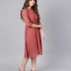 Women Fit and Flare Pink Dress - Image 5